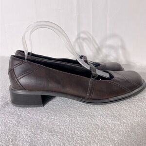 Vintage 725 Originals Brown Faux Leather Square Toe Low Heels 10